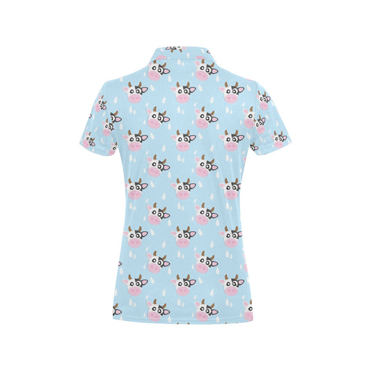 Cow Pattern Print Design 07 Women's Polo Shirt