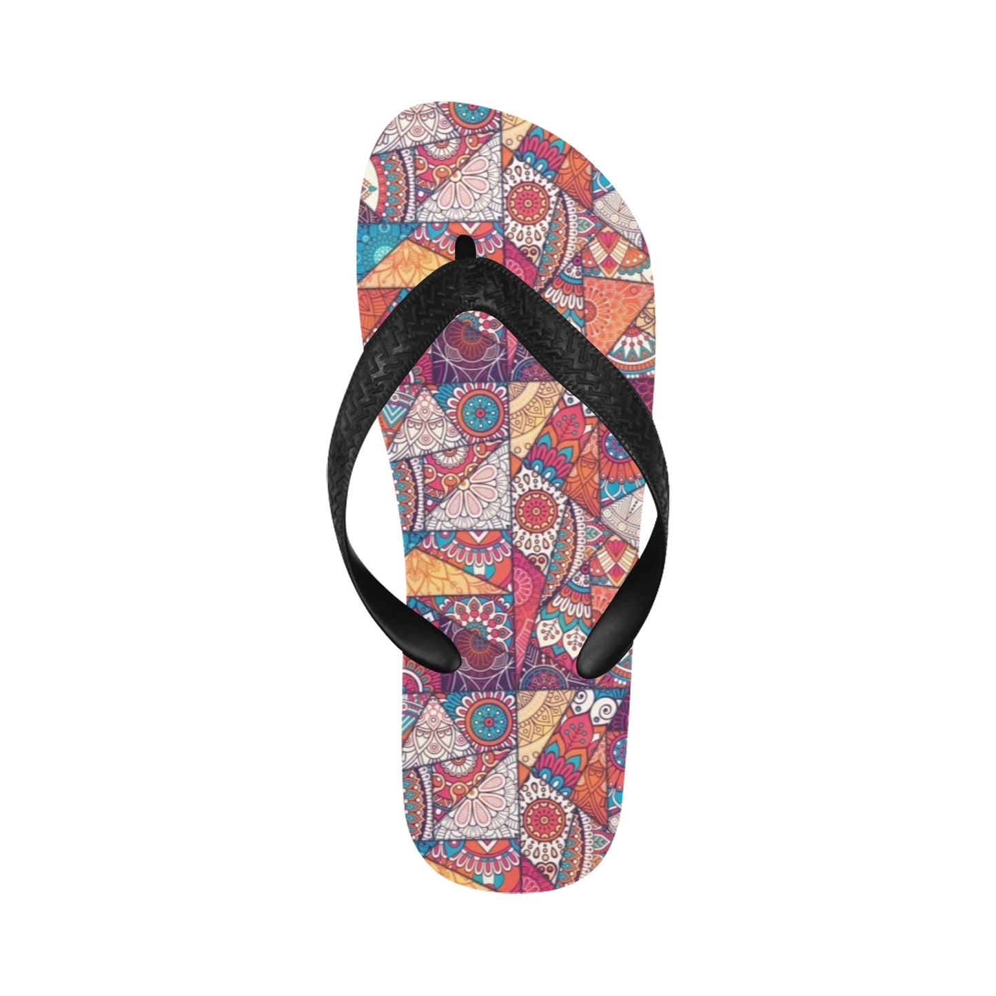 Patchwork Print Design LKS401 Flip Flops