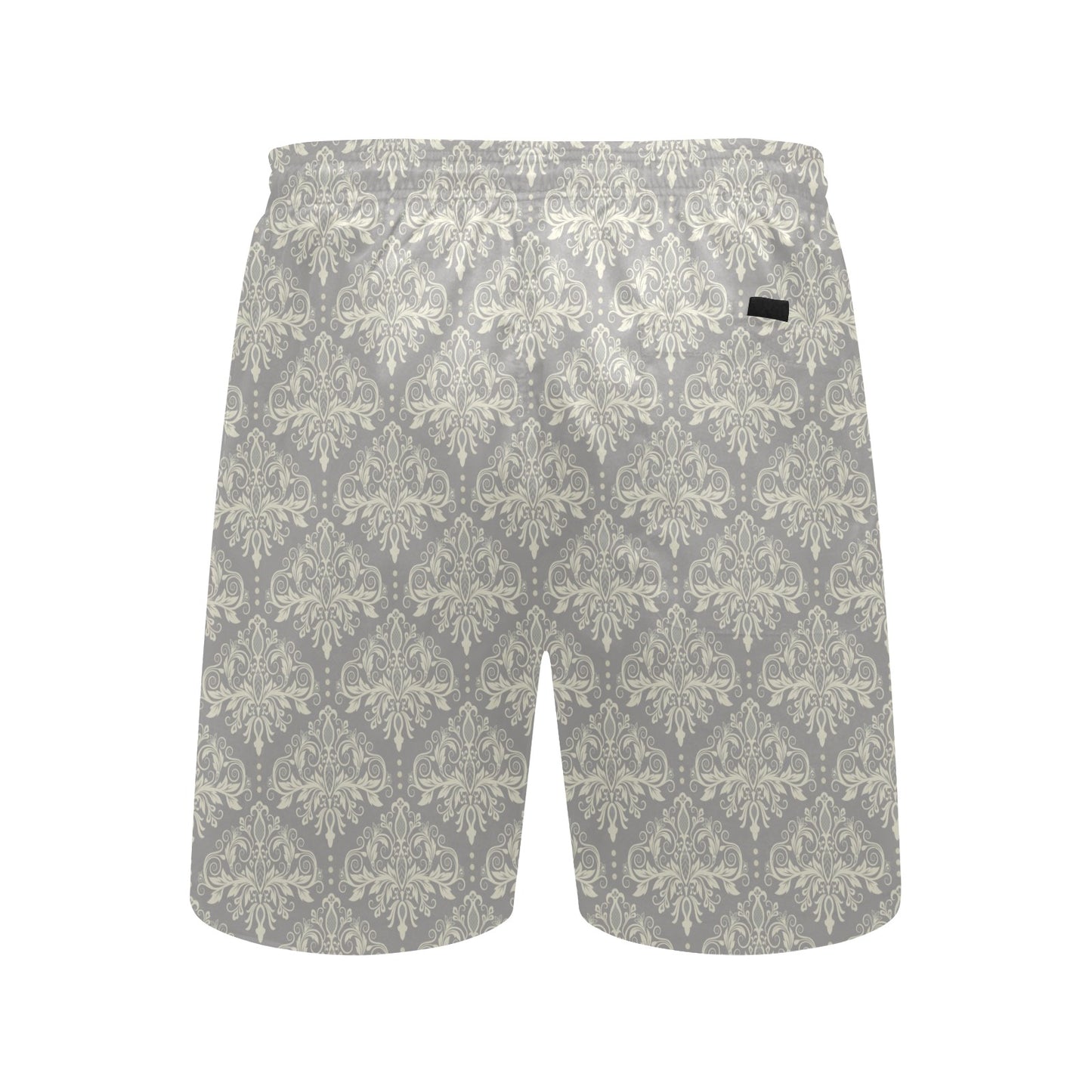 Damask Grey Elegant Print Pattern Men's Swim Trunks Beach Shorts