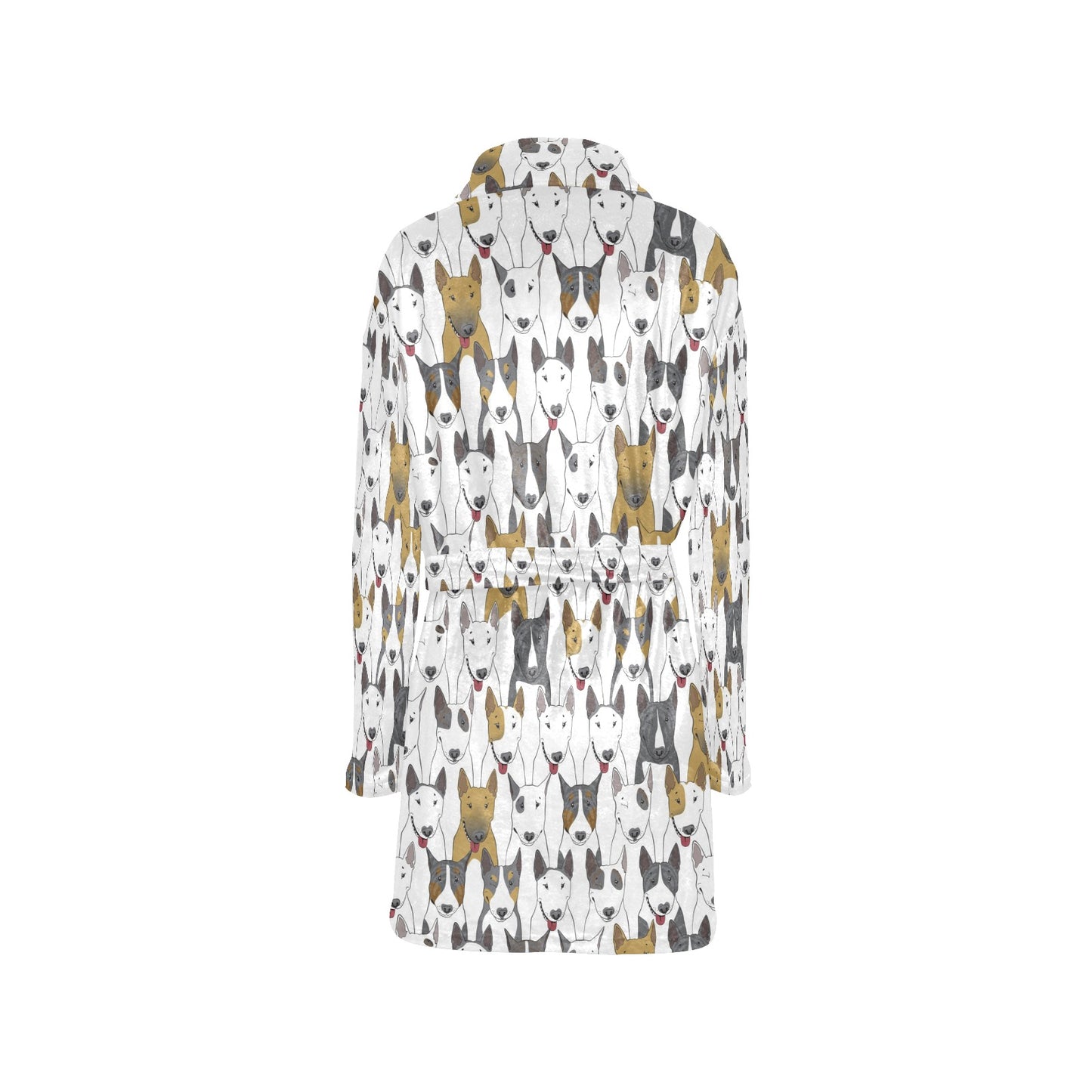 Bull Terriers Pattern Print Design 03 Women's Fleece Robe