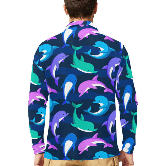Dolphin Baby Long Sleeve Polo Shirt For Men's
