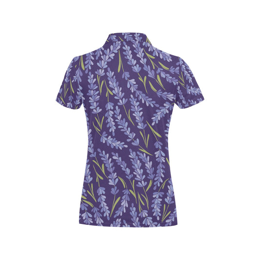 Lavender Pattern Print Design 03 Women's Polo Shirt