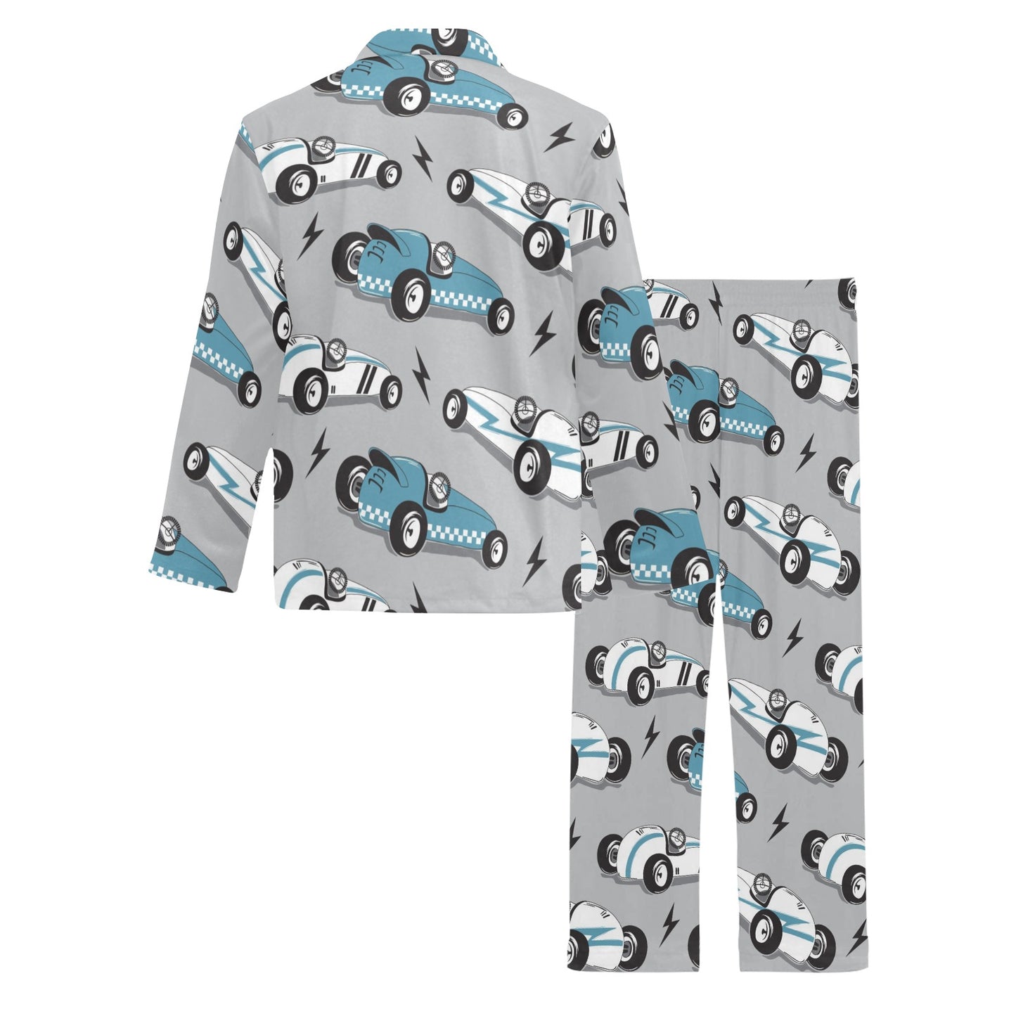 Racing Vintage Pattern Print Design A02 Men's Long Pajama Set