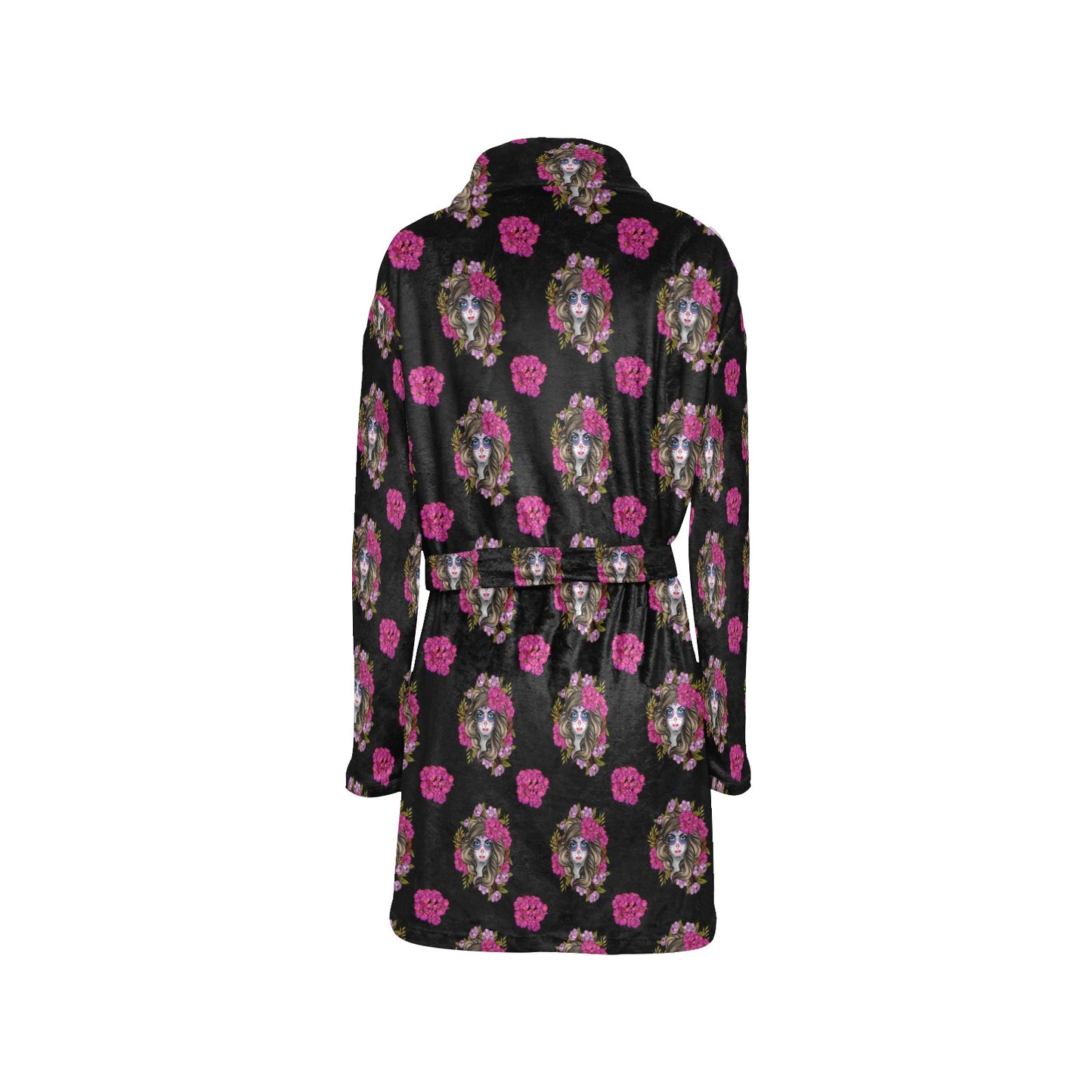 Day of the Dead Makeup Girl Women's Fleece Robe