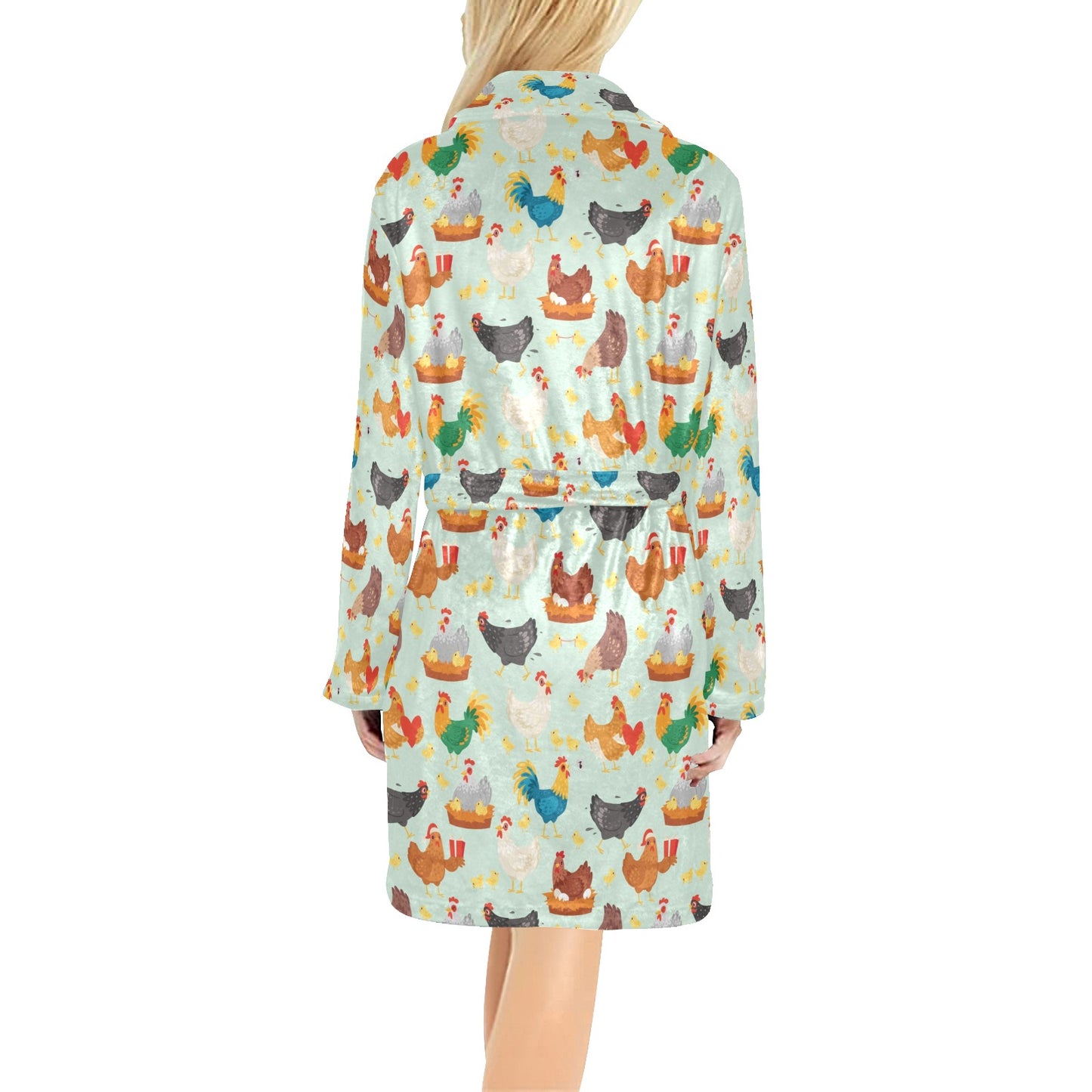Chicken Pattern Print Design 07 Women's Fleece Robe
