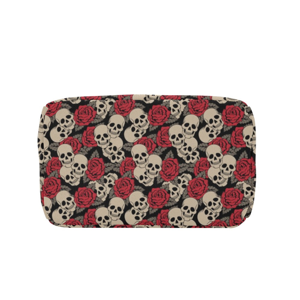 Skull And Roses Print Design LKS301 Insulated Lunch Bag