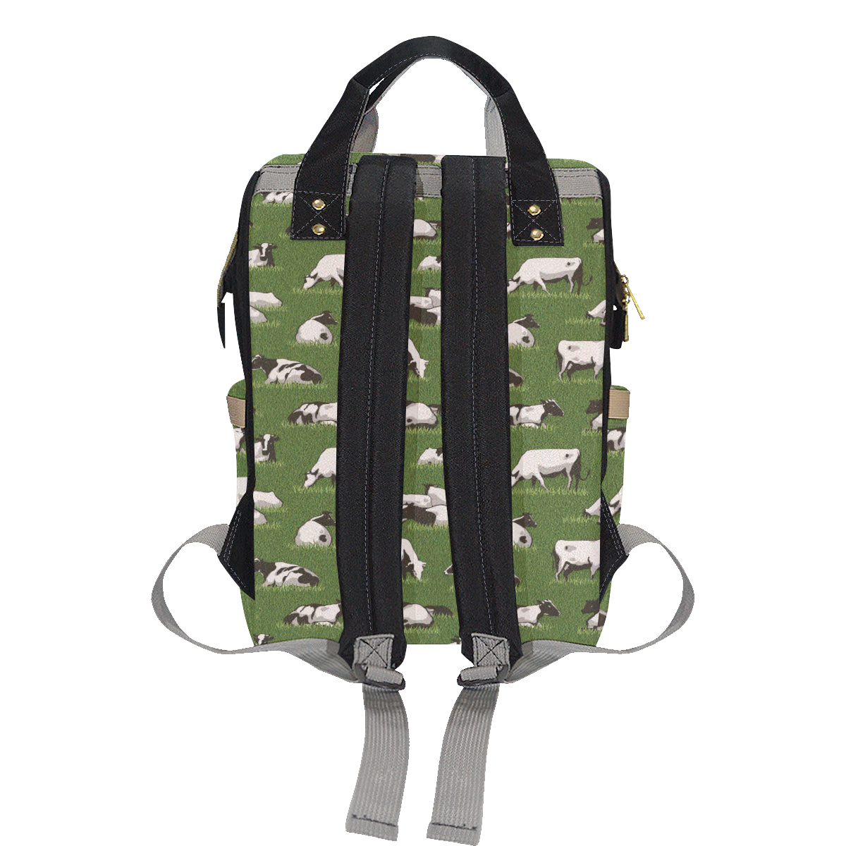 Cow on Grass Print Pattern Diaper Bag Backpack