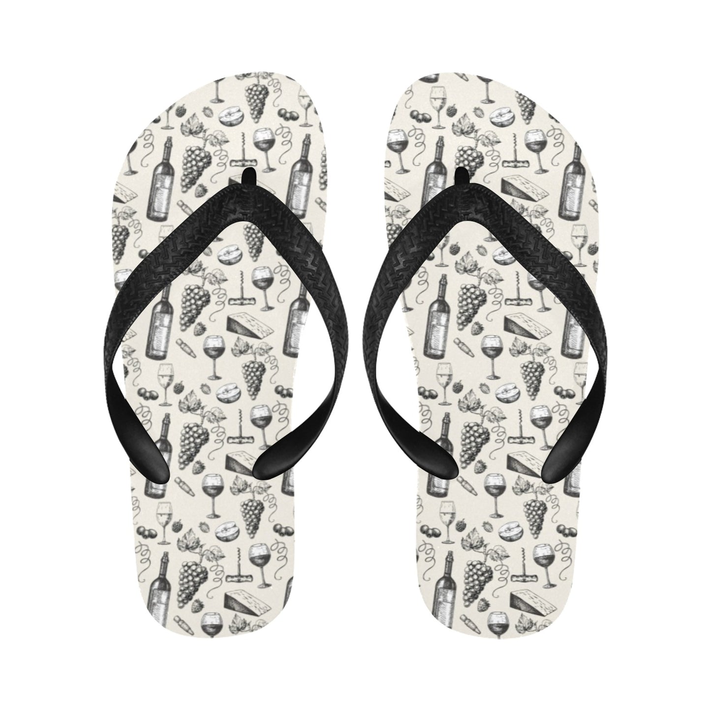 Wine Themed Print Design LKS306 Flip Flops