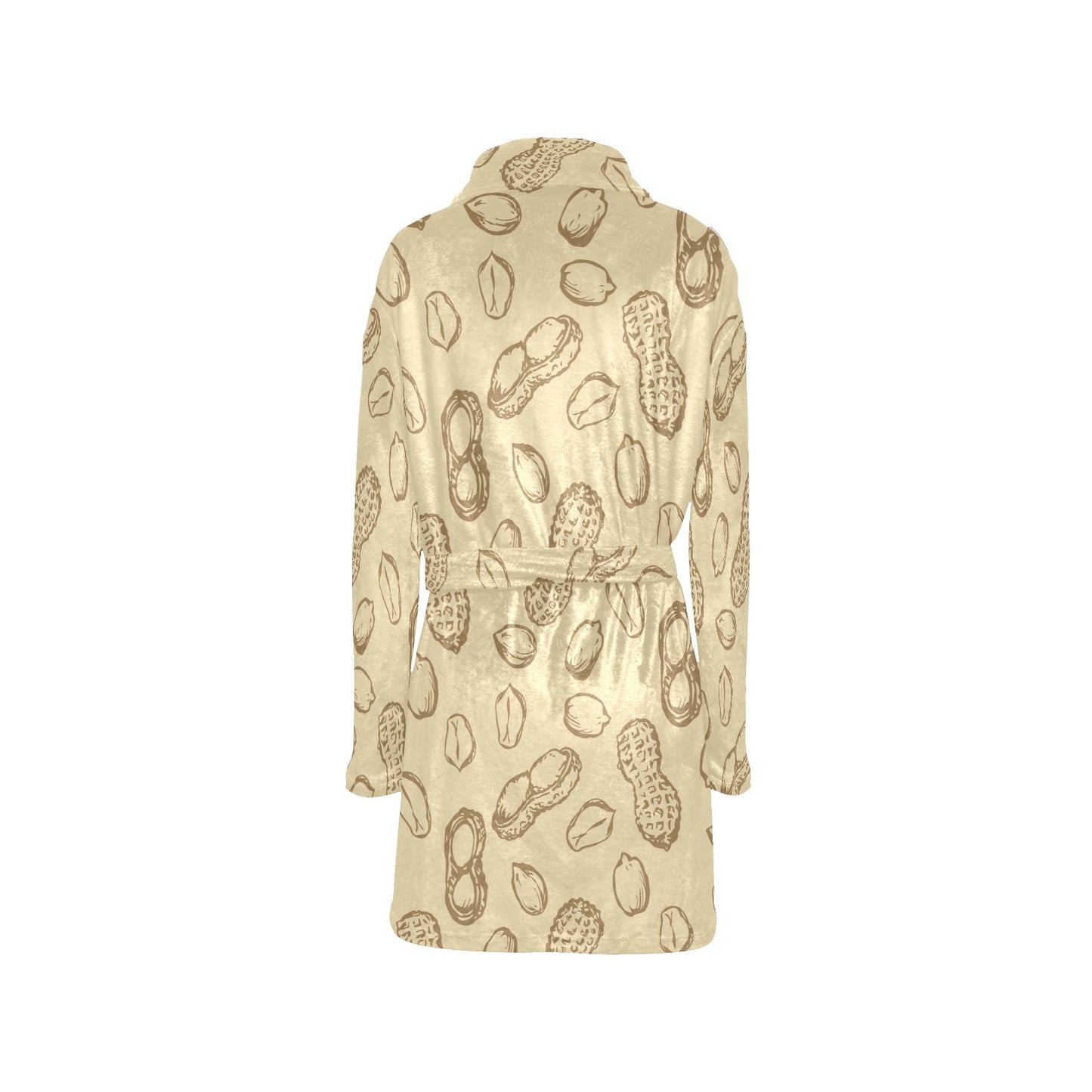 Peanut Pattern Print Design A02 Women's Fleece Robe