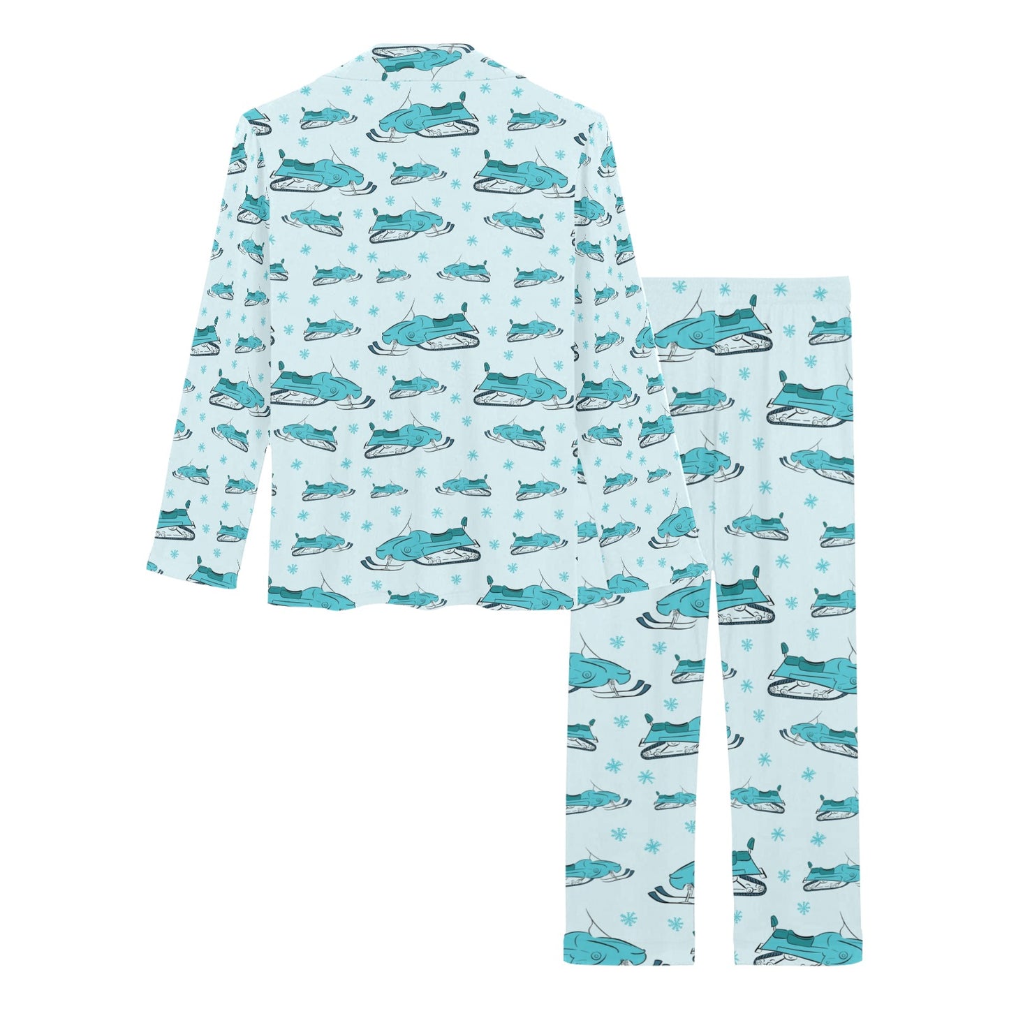 Snowmobile Print Design LKS301 Women's Long Pajama Set
