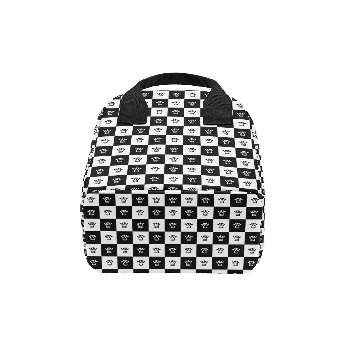 Checkered Flag Crown Pattern Insulated Lunch Bag