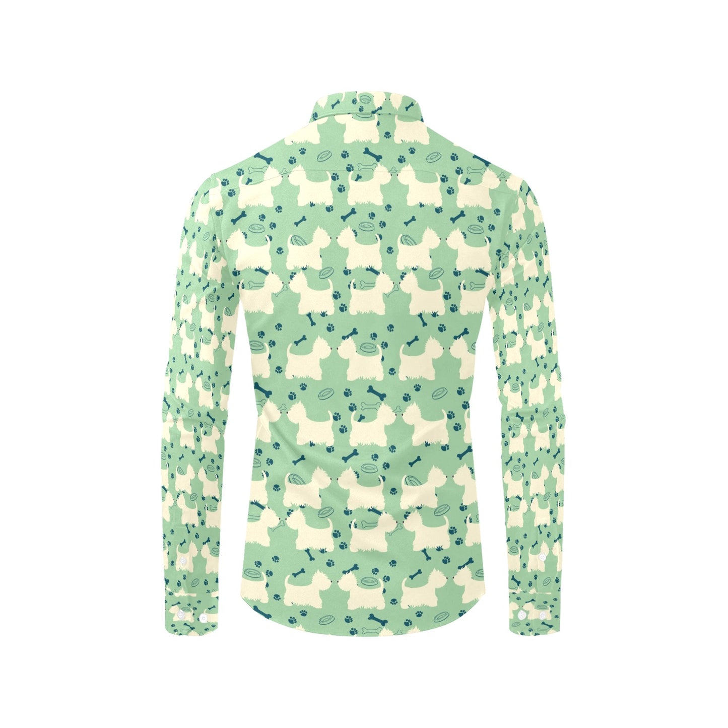 Scottish Terriers Print Design LKS302 Men's Long Sleeve Dress Shirt