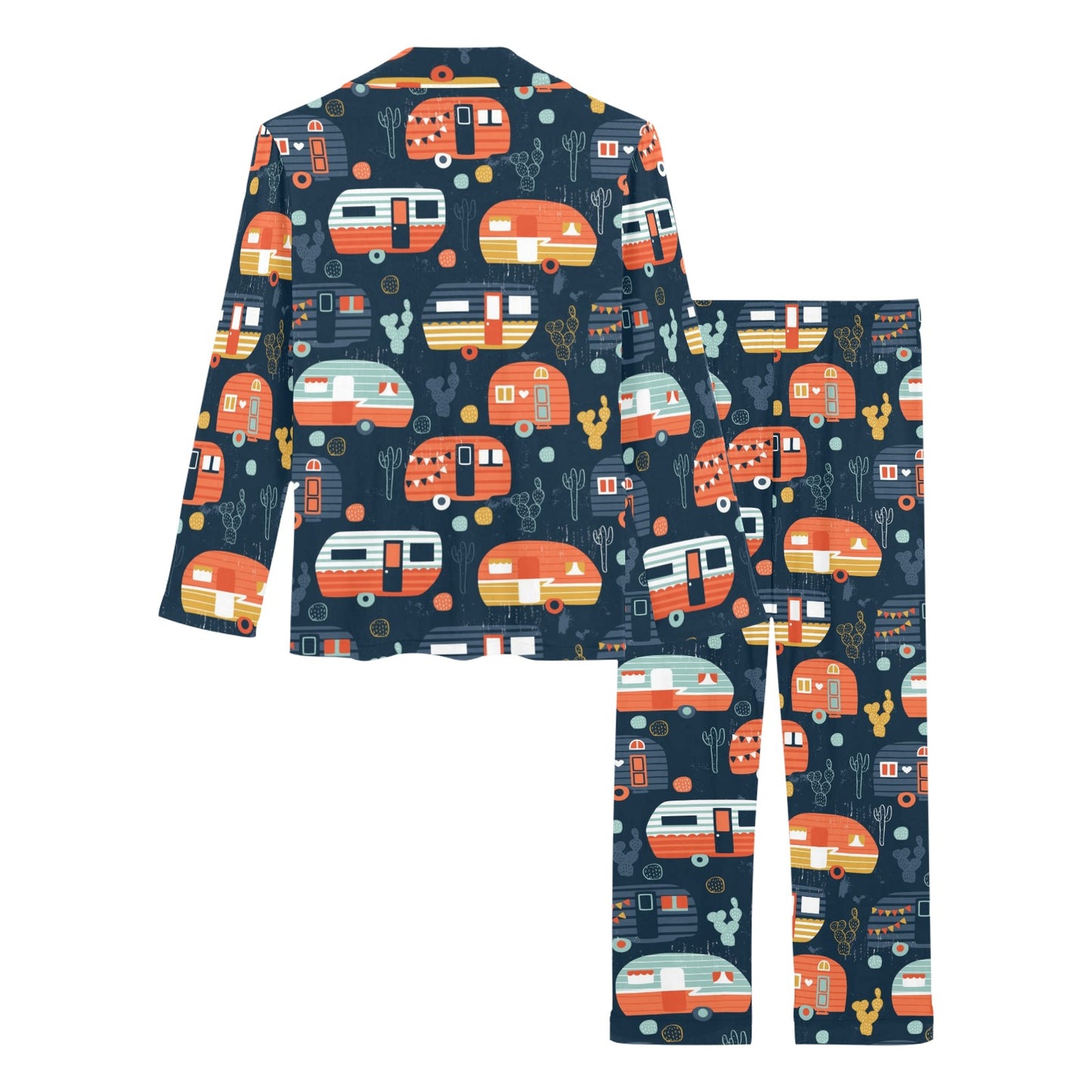 Camper Caravan Print Pattern Women's Long Pajama Set