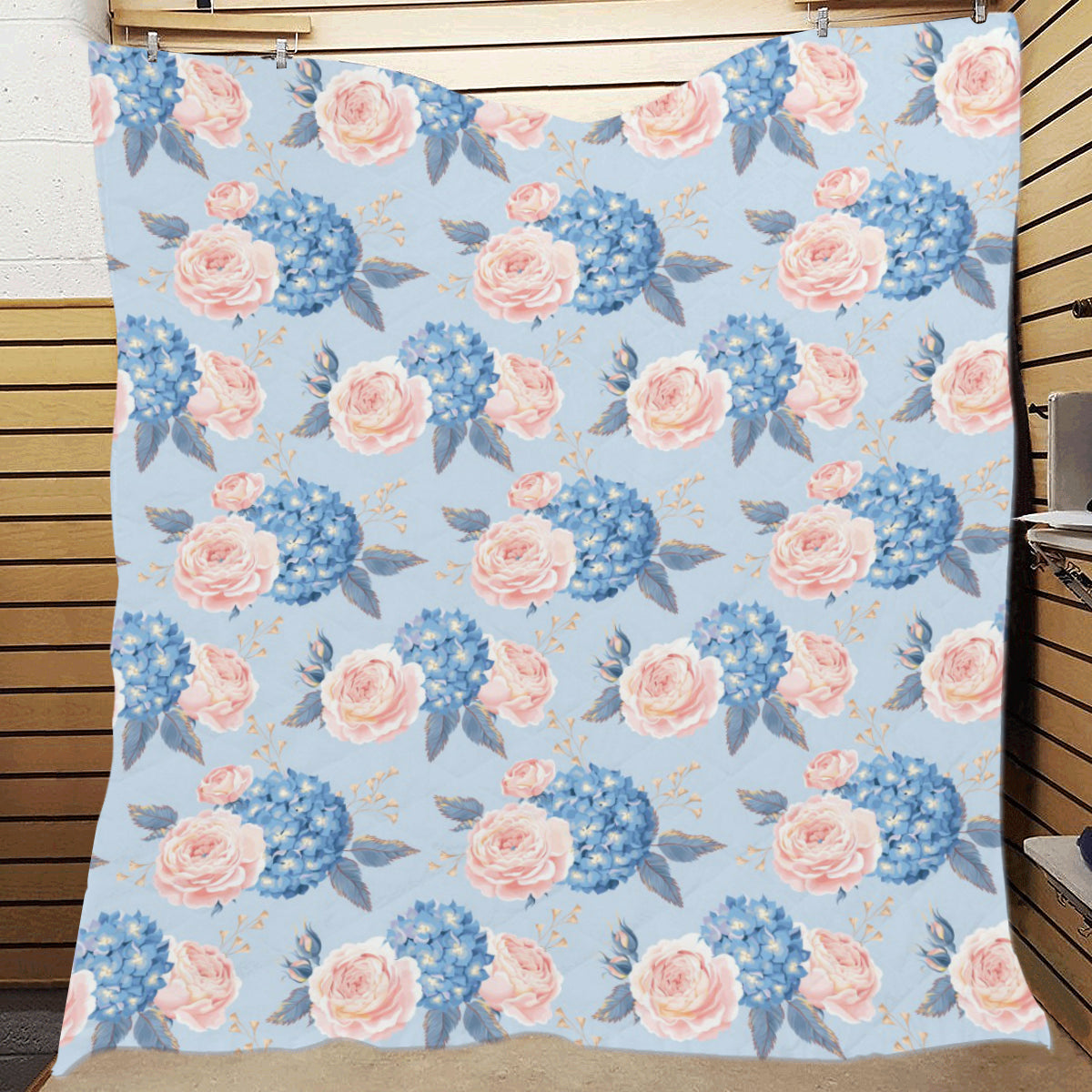 Hydrangea Pattern Print Design HD06 Premium Quilt