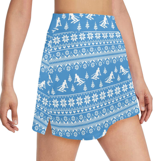 Ski Knit Pattern Print Design LKS302 17" Golf & Pickleball Skort with Pockets