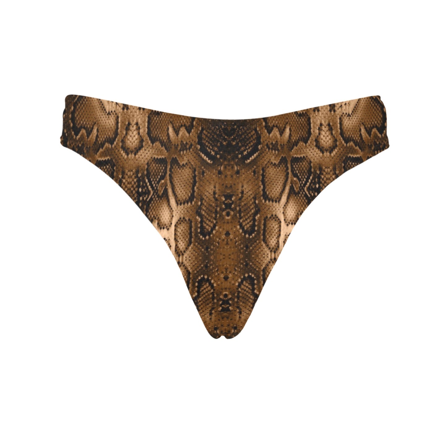 Snake Skin Brown Print Women's Thongs