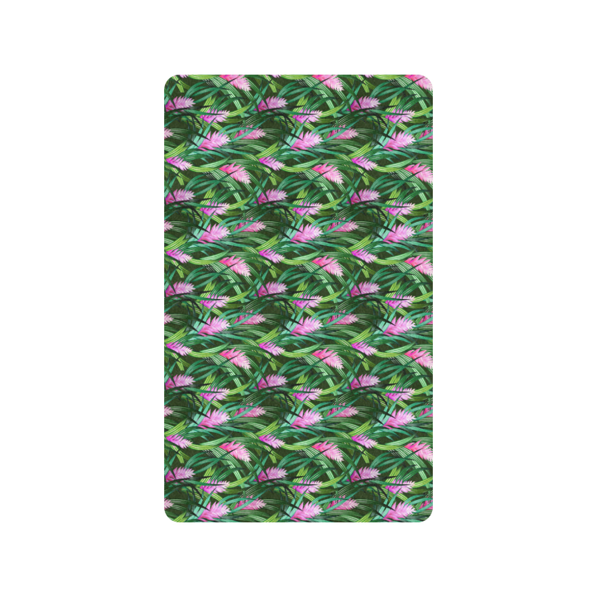 Tropical Folower Pink Heliconia Print Rubber Doormat