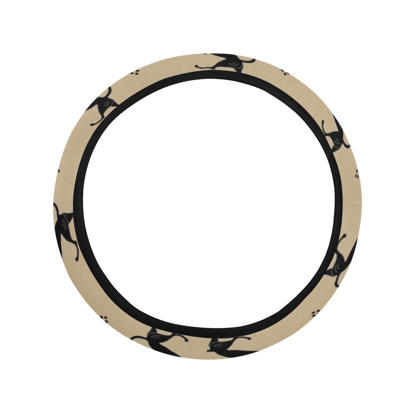 Ancient Greek Print Design LKS3011 Steering Wheel Cover with Elastic Edge