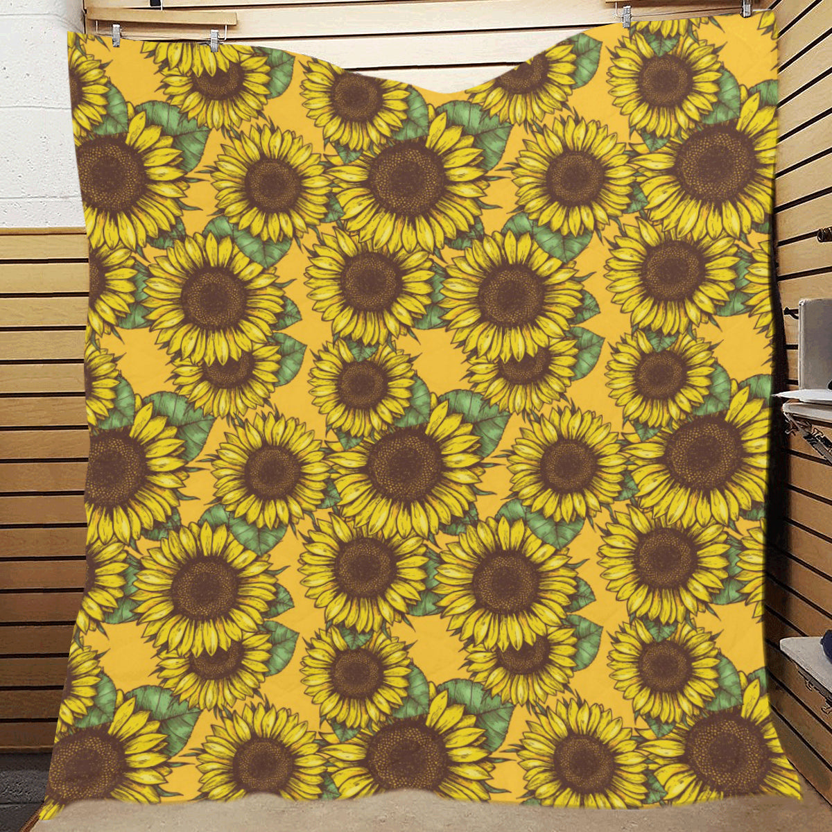 Sunflower Pattern Print Design SF04 Premium Quilt