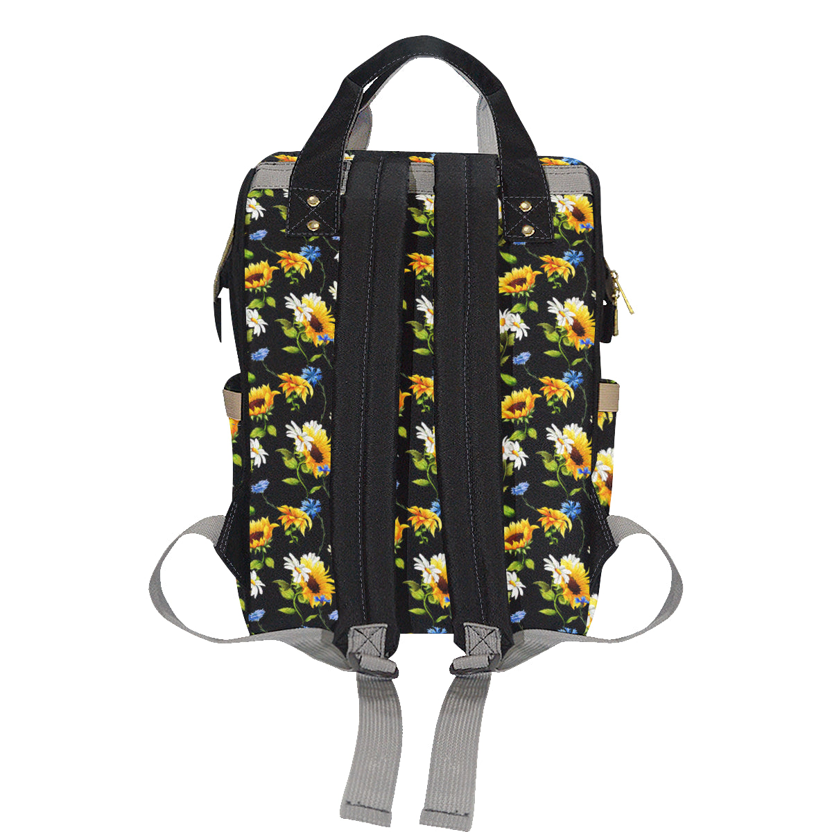 Sunflower Chamomile Bright Color Print Diaper Bag Backpack