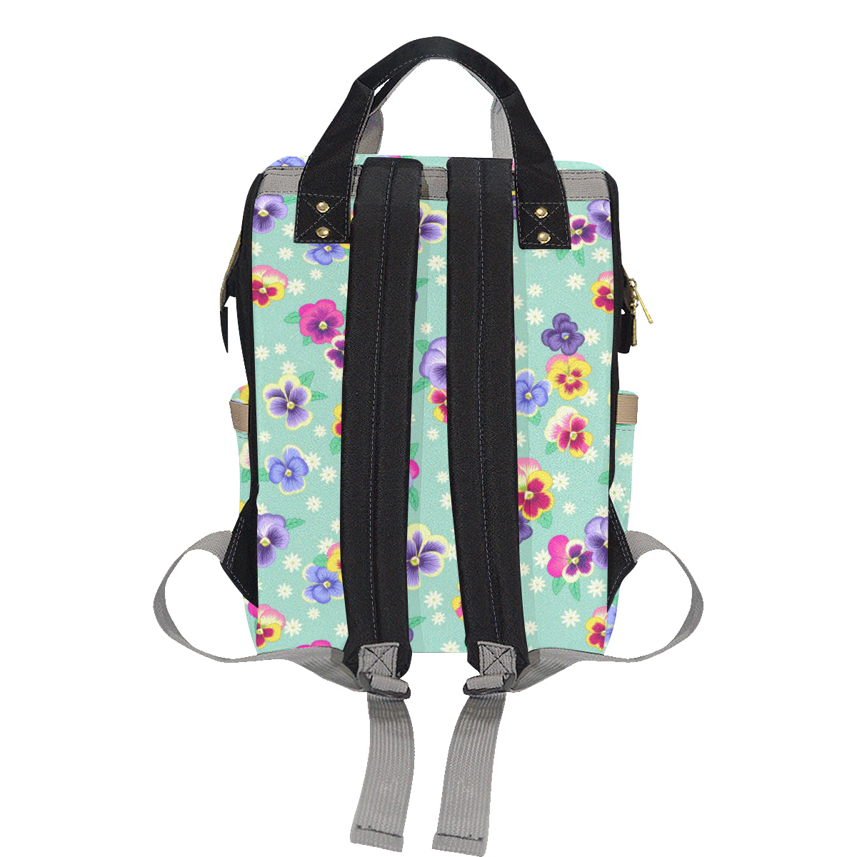 Pansy Pattern Print Design PS08 Diaper Bag Backpack