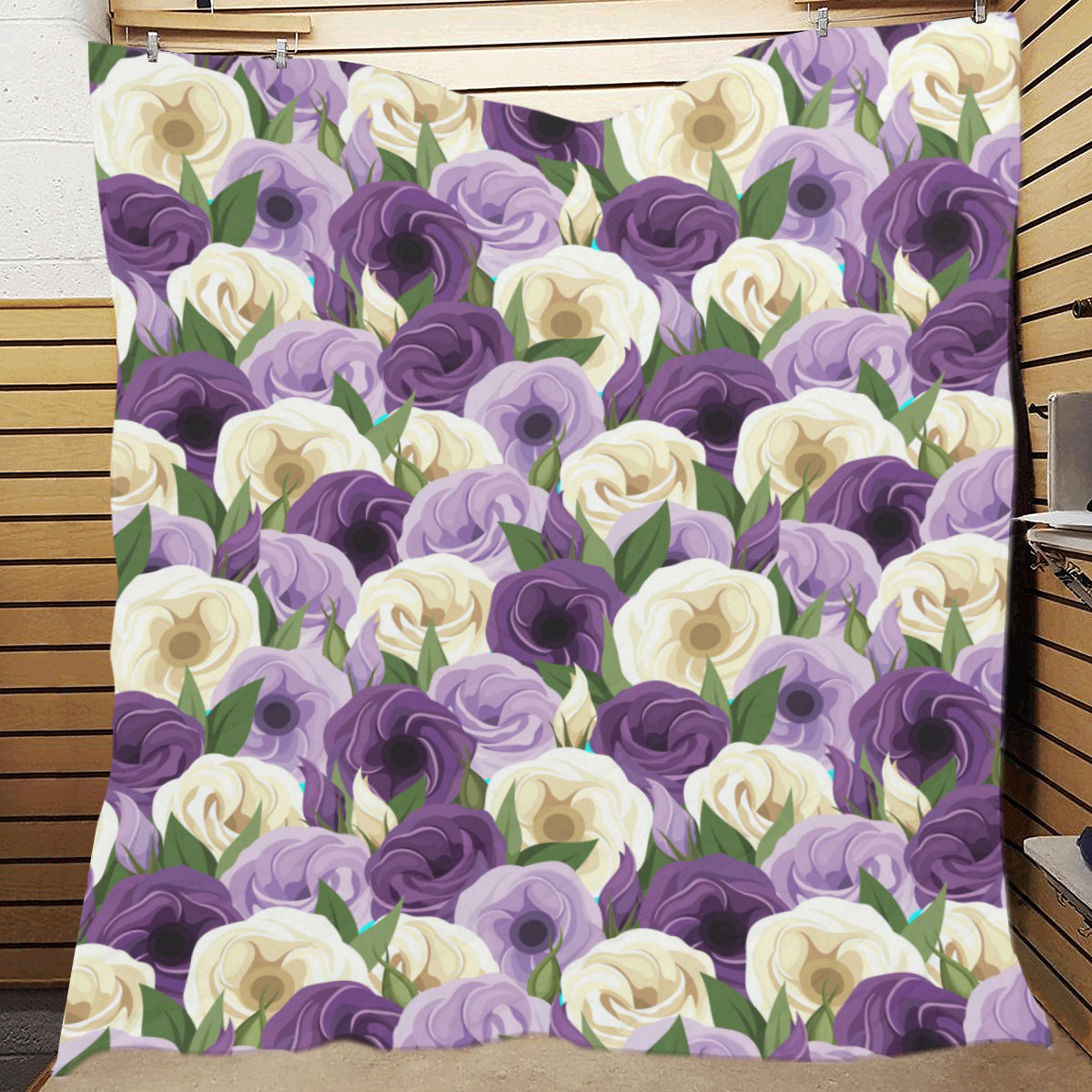 Lisianthus Pattern Print Design LT01 Premium Quilt