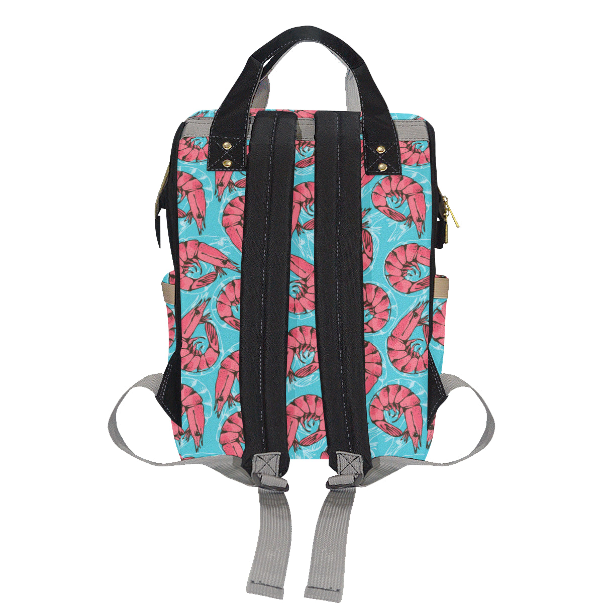 Prawn Pattern Print Design 01 Diaper Bag Backpack