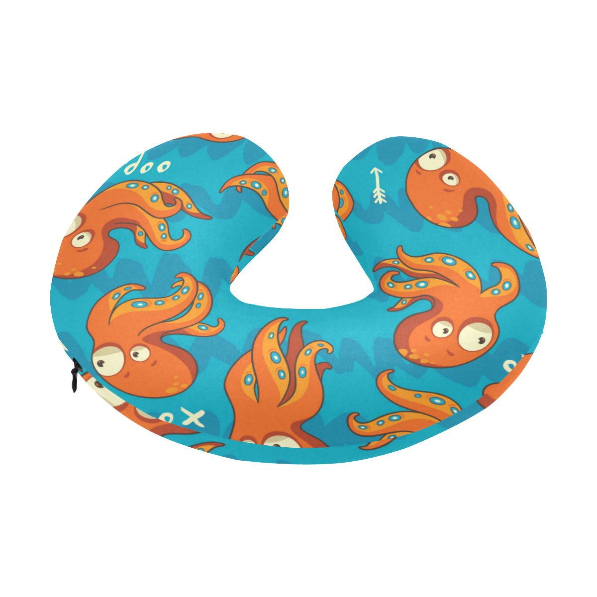 Octopus Pattern Print Design A02 U-Shaped Travel Neck Pillow