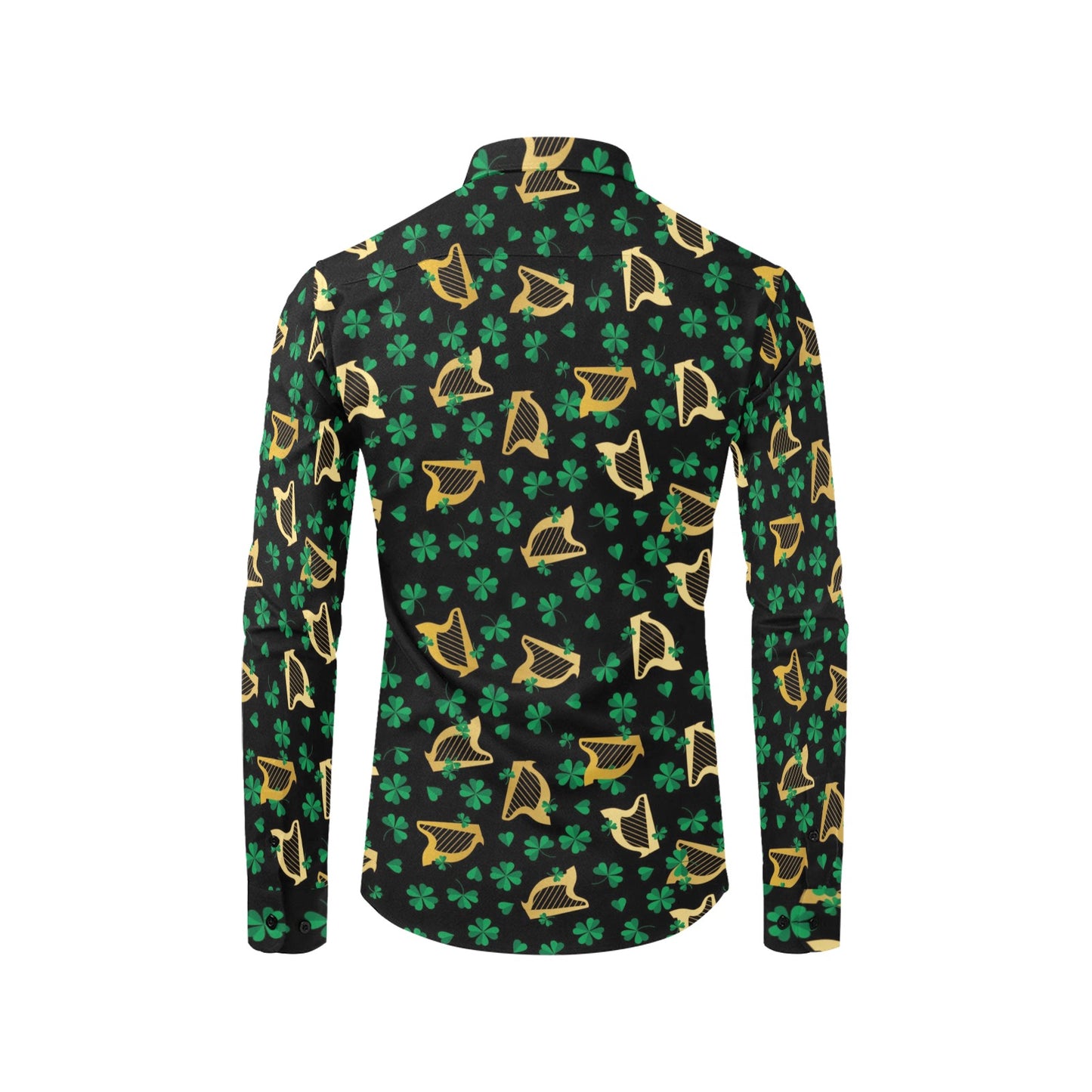 Harp Print Design LKS402 Men's Long Sleeve Dress Shirt