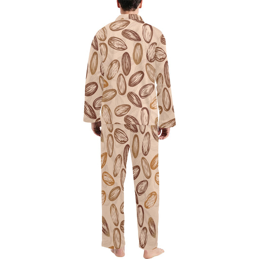 Almond Pattern Print Design 02 Men's Long Pajama Set