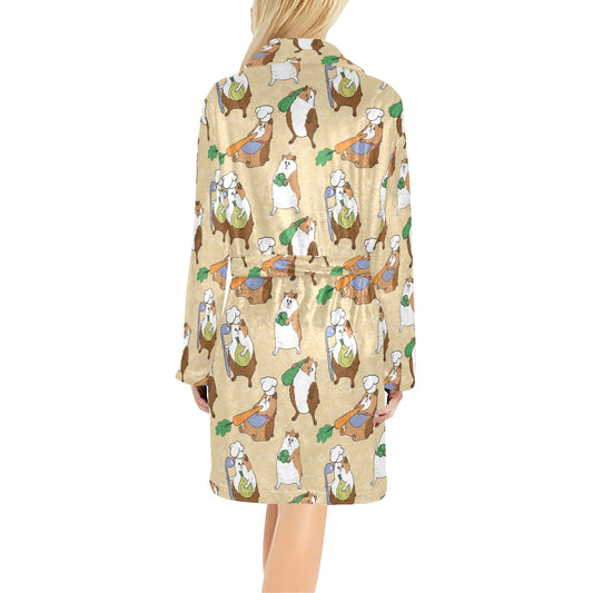 Guinea Pig Pattern Print Design 03 Women's Fleece Robe