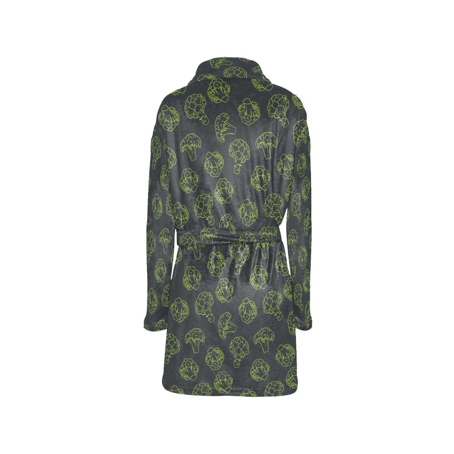 Broccoli Pattern Print Design 01 Women's Fleece Robe