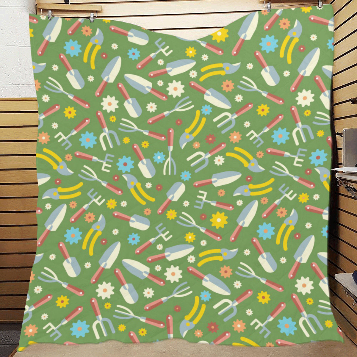 Gardening Pattern Print Design G06 Premium Quilt