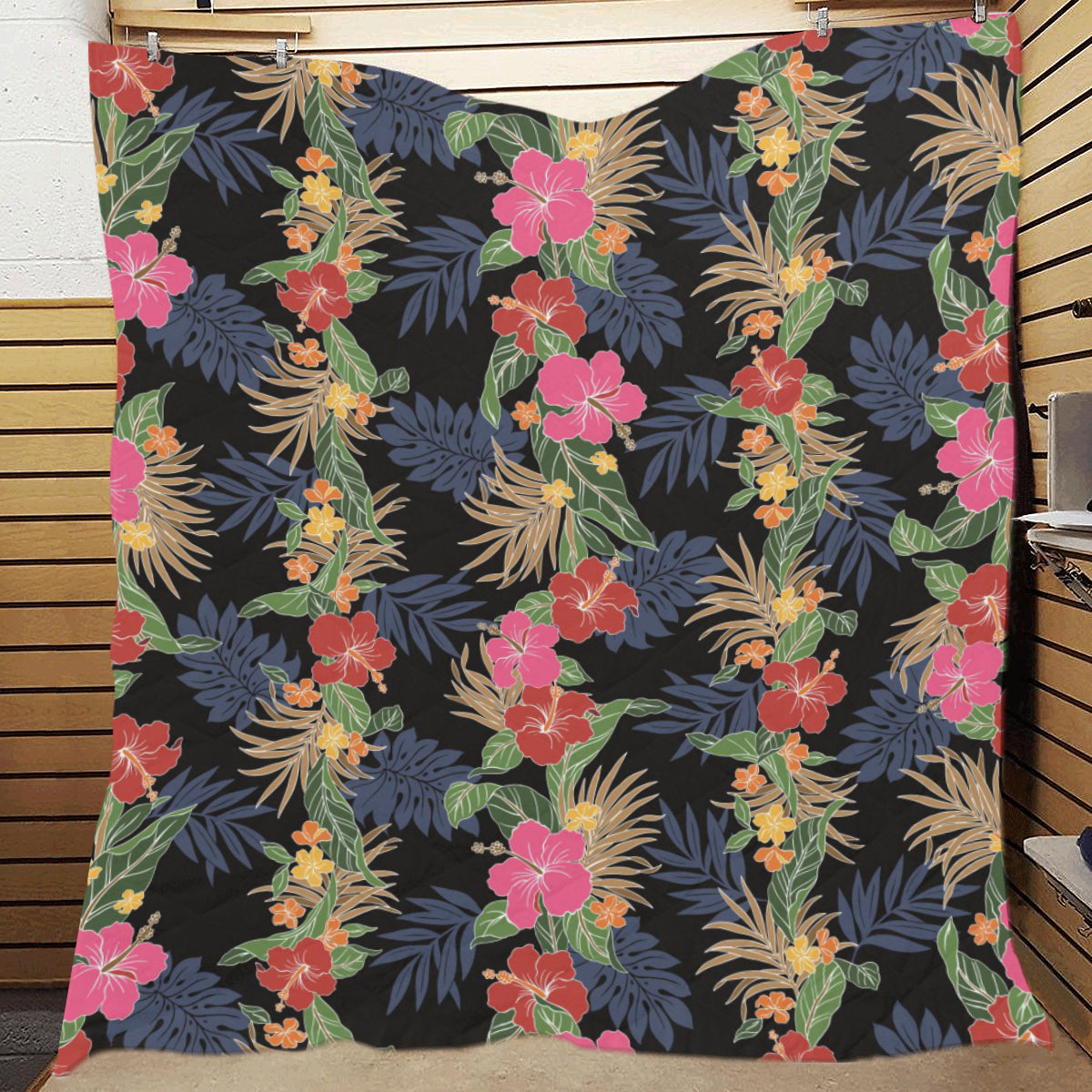 Hawaiian Themed Pattern Print Design H011 Premium Quilt