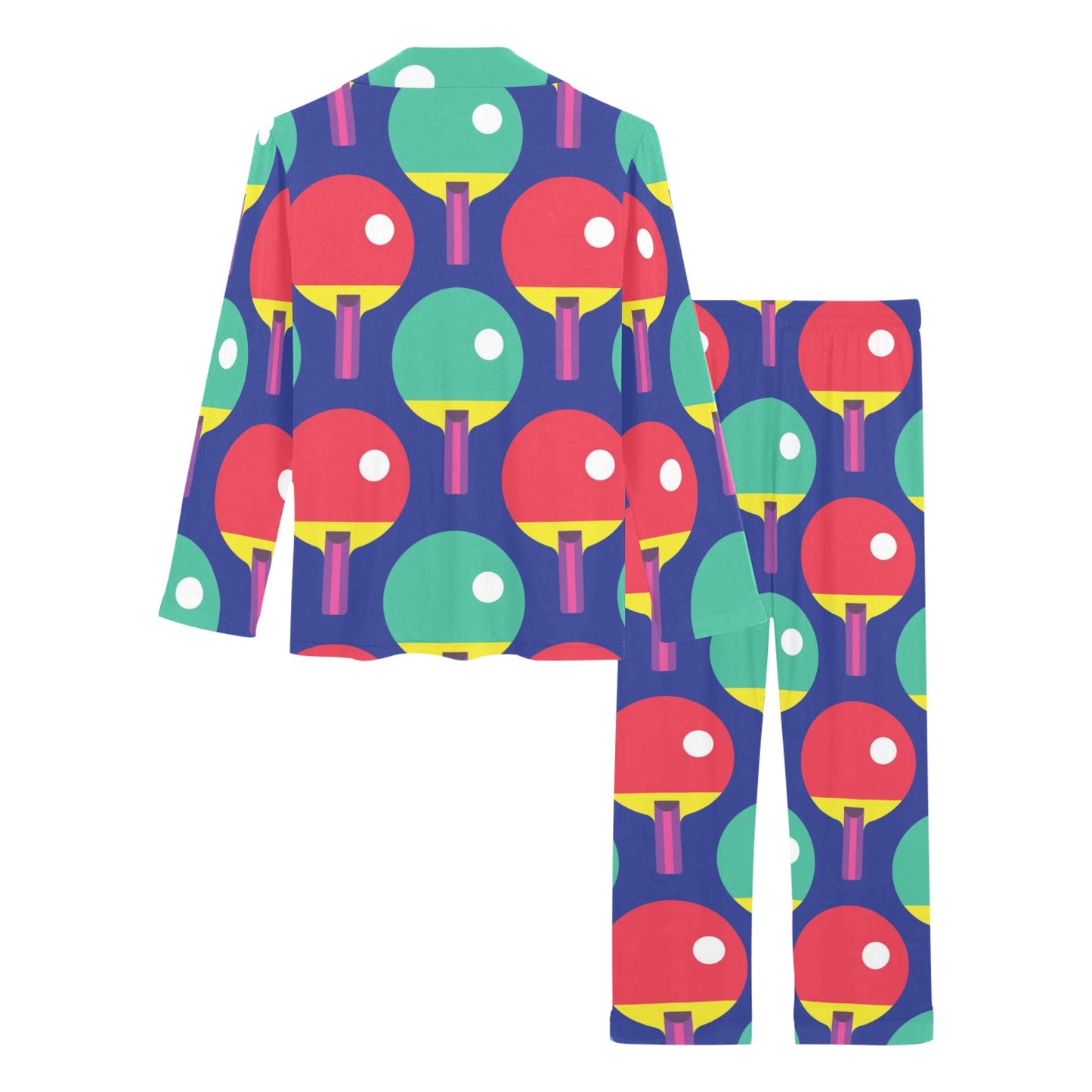 Ping Pong Pattern Print Design A03 Women's Long Pajama Set