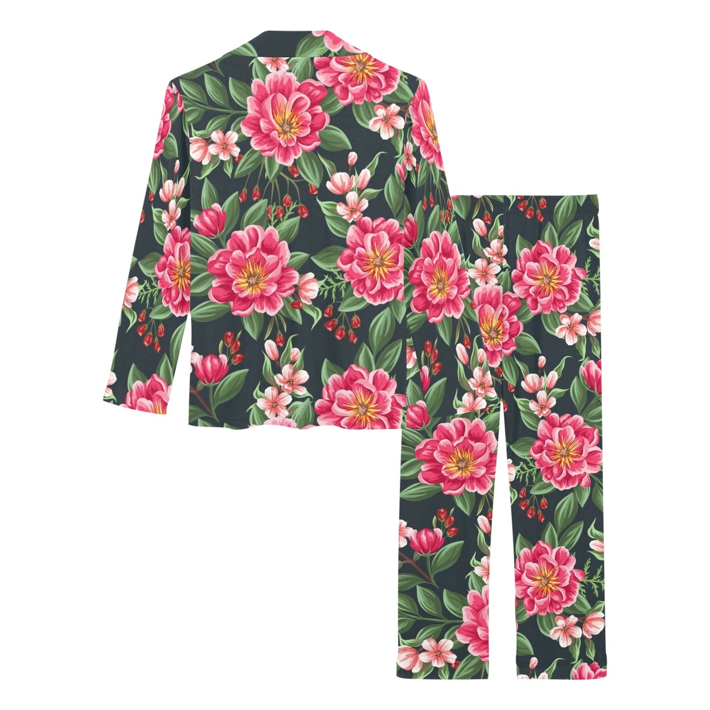 Summer Floral Pattern Print Design SF06 Women's Long Pajama Set