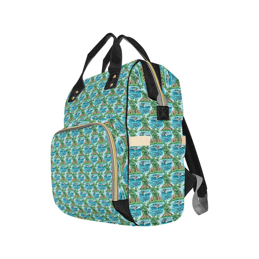 Palm Tree Hawaiian Themed Design Print Diaper Bag Backpack