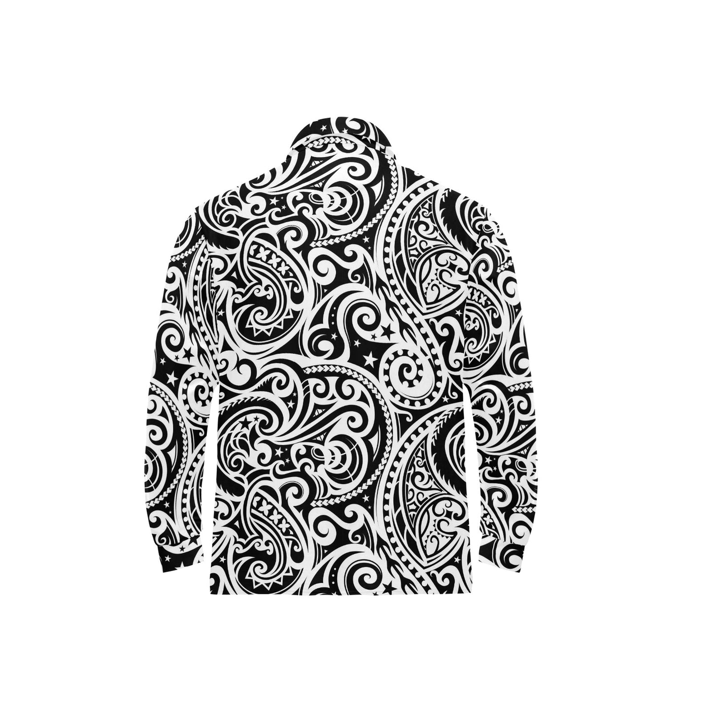 Polynesian Traditional Tribal Long Sleeve Polo Shirt For Men's