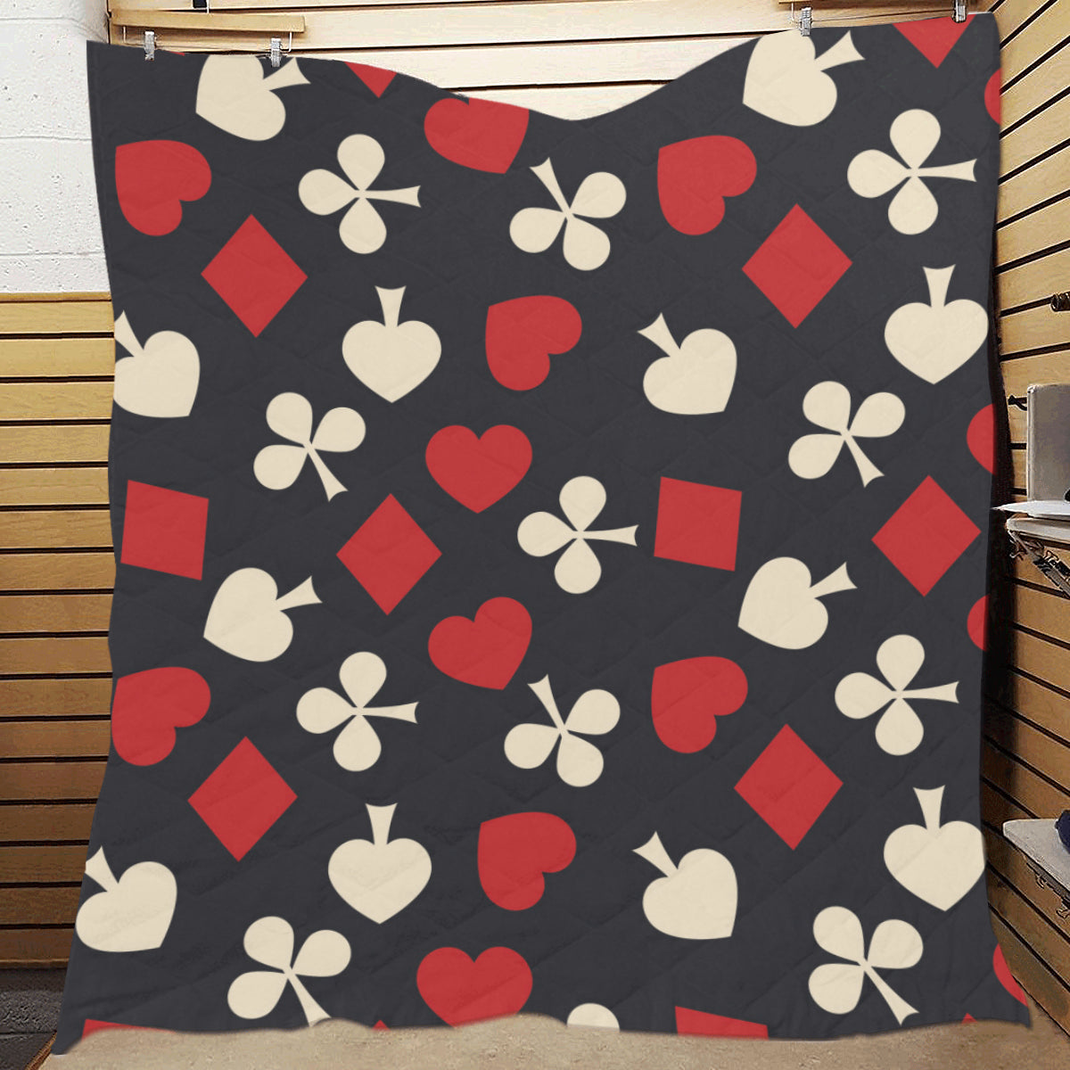 Poker Cards Pattern Print Design A02 Premium Quilt