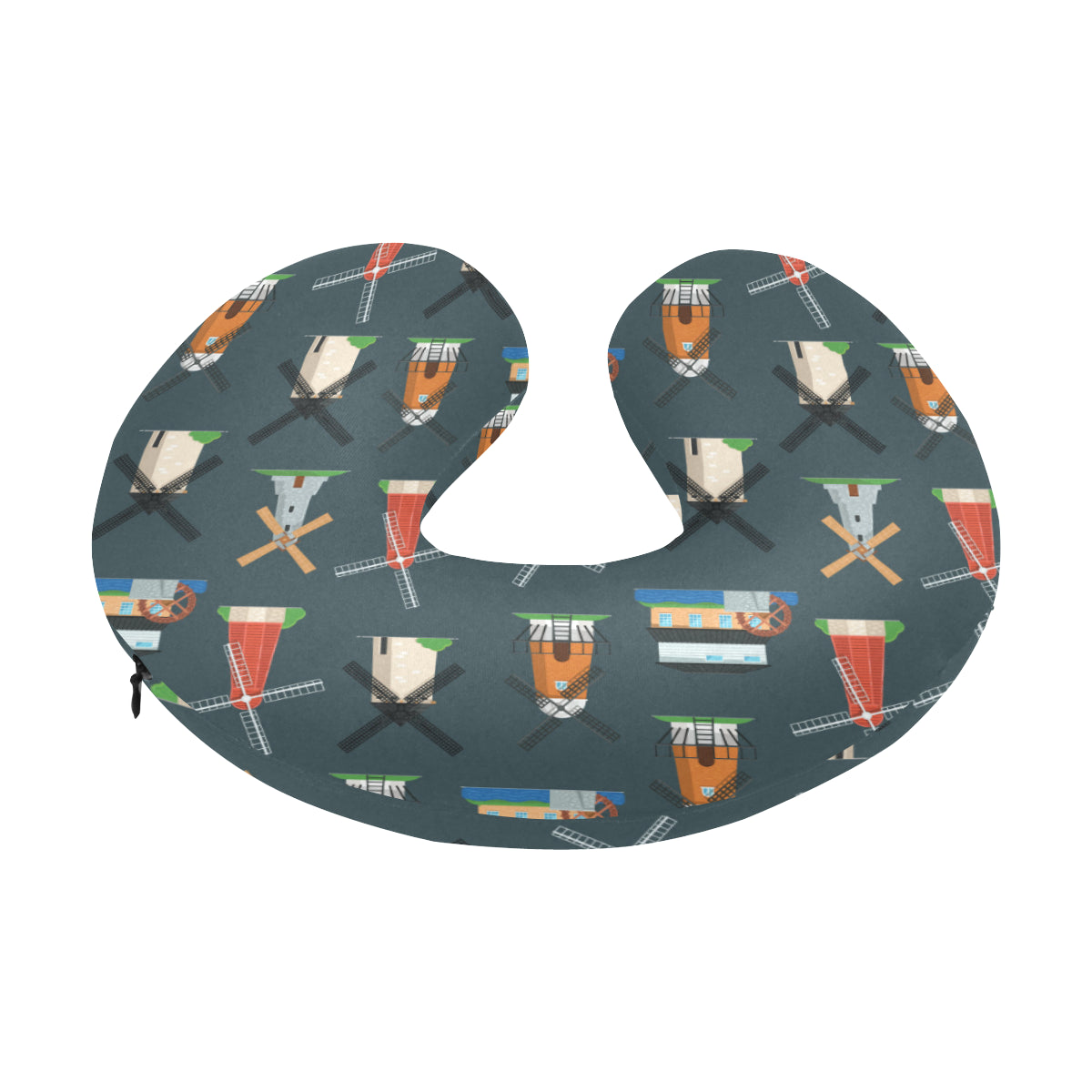 Windmill Pattern Print Design 04 U-Shaped Travel Neck Pillow