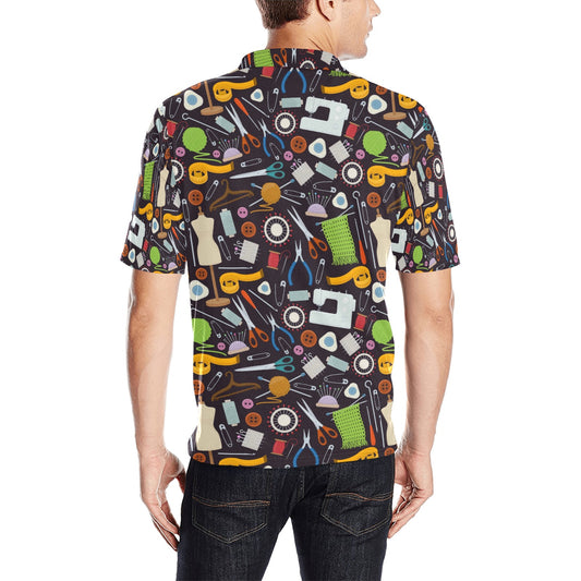Sewing Equipment Print Design LKS308 Men Polo Shirt