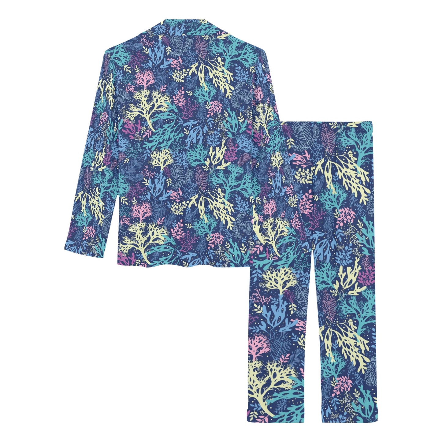 Seaweed Print Design LKS301 Women's Long Pajama Set