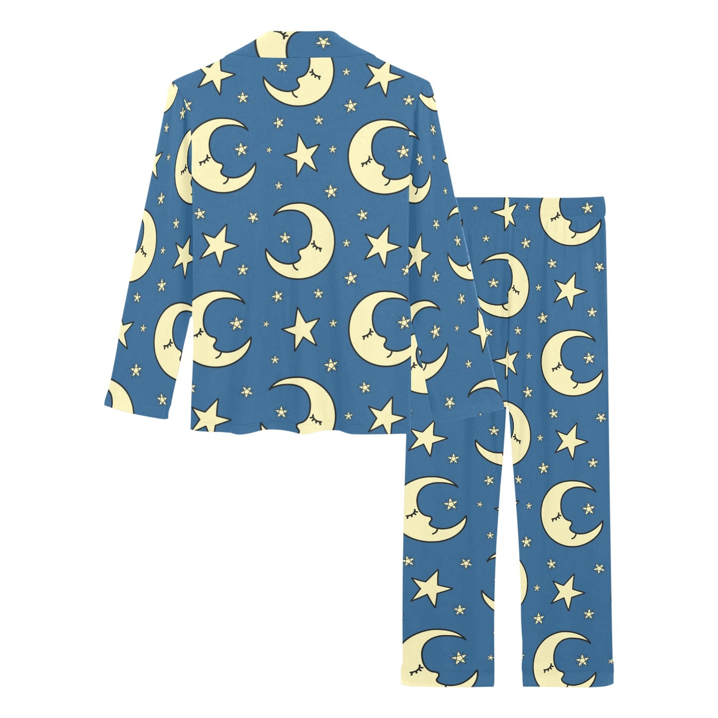 Moon Night Pattern Print Design 03 Women's Long Pajama Set