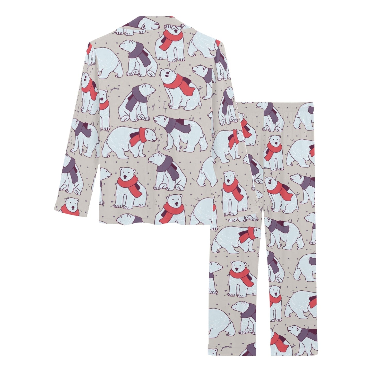 Polar Bear Pattern Print Design PB04 Women's Long Pajama Set