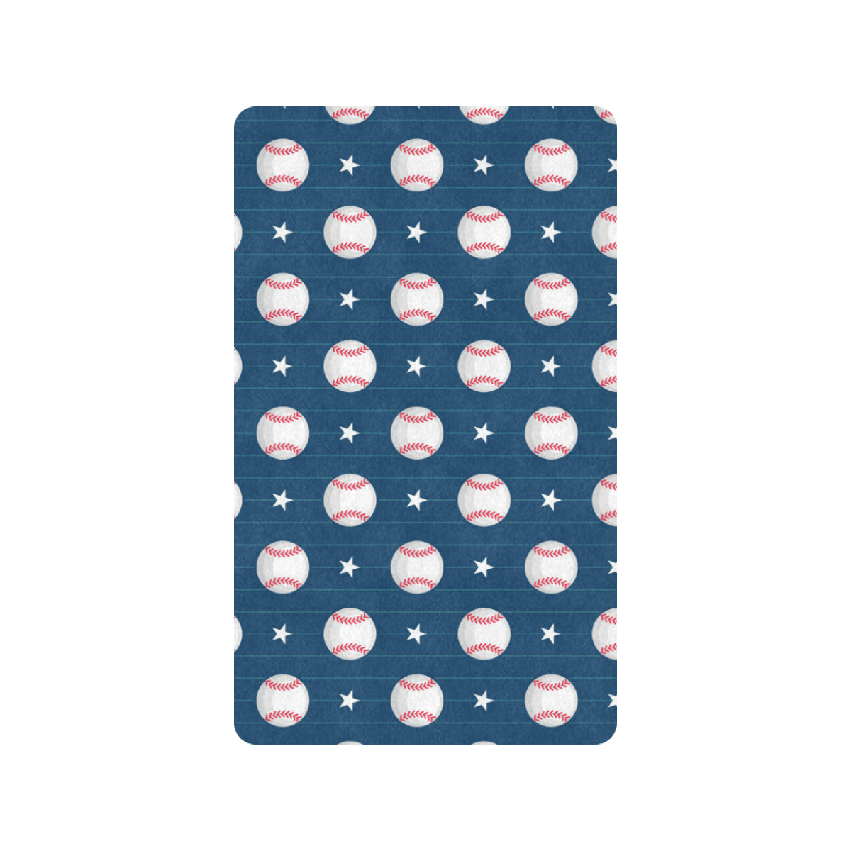 Baseball Star Print Pattern Rubber Doormat