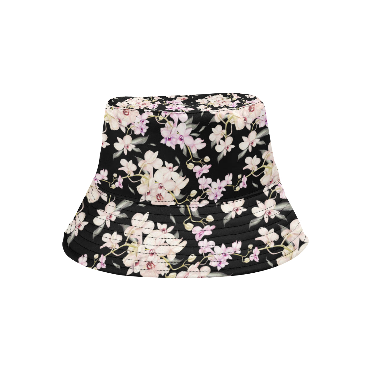 Orchid White Pattern Print Design OR03 Unisex Bucket Hat