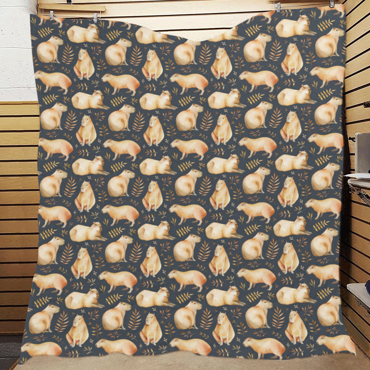 Capybara Pattern Print Design 02 Premium Quilt