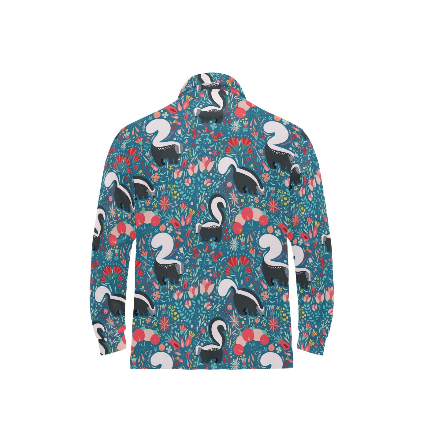 Skunk Print Design LKS302 Long Sleeve Polo Shirt For Men's