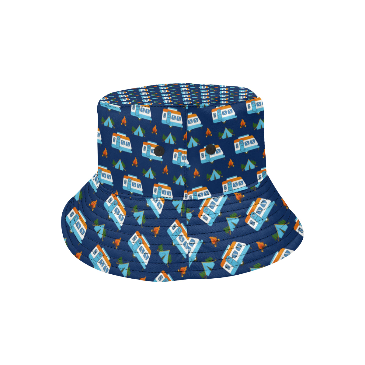 Camper Pattern Camping Themed No 3 Print Unisex Bucket Hat