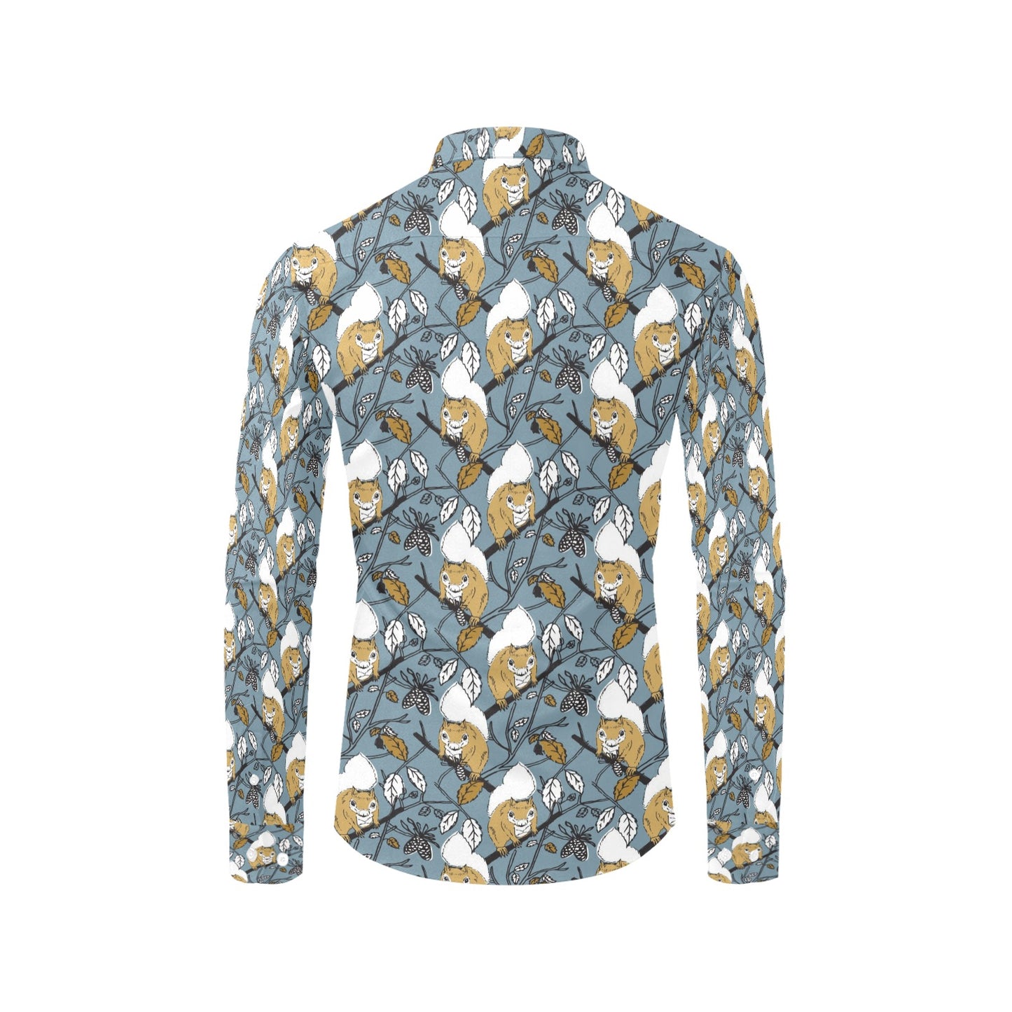 Squirrel Print Design LKS305 Men's Long Sleeve Dress Shirt